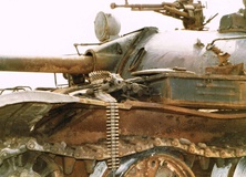 zničený nepřátelský tank